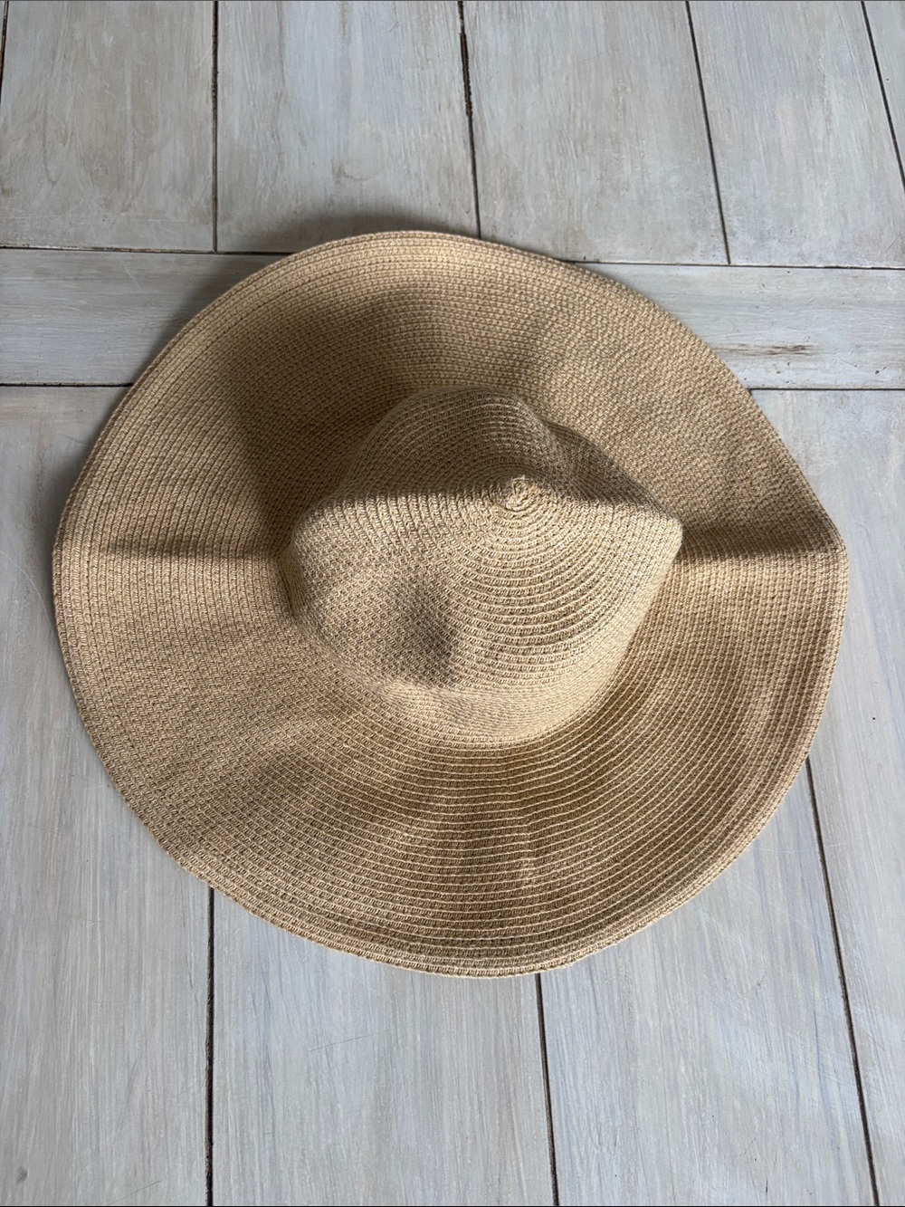 J Crew Tan Straw Beach Hat OS One Size